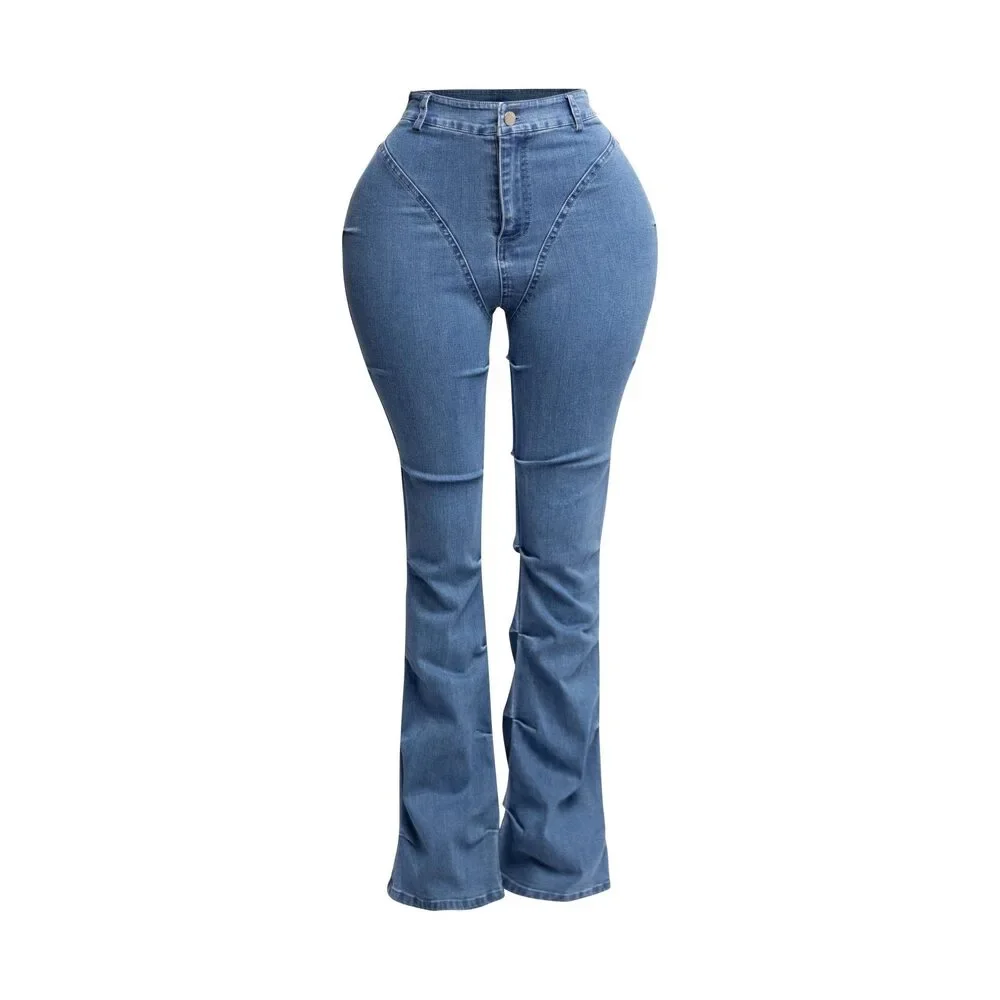 Jessica Bell Bottom Y2K Style Stretch Bell Bottom Jeans